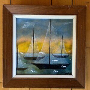 Enamel On Copper Painting. Signed.